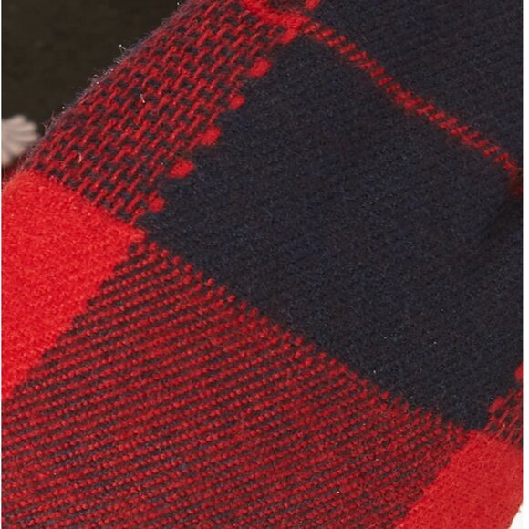 RARE Lele Sadoughi Timeless Buffalo Check Knotted Headband Red Black Gold Logo - Picture 4 of 5